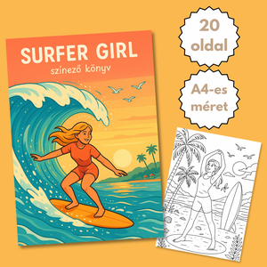 Nyomtatható színező  Surfer Girl (PDF, 20 oldal) - Meska.hu