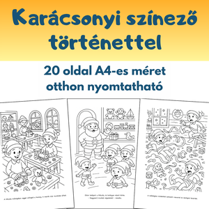 Karácsonyi színező letölthető azonnal nyomtatható, Otthon & Életmód, Papír, írószer, Színező, Fotó, grafika, rajz, illusztráció, MESKA