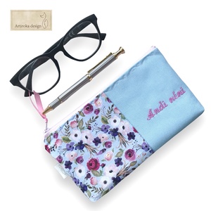 Virágtenger mintás prémium irattartó pénztárca vagy tolltartó neszesszer, szemüvegtok akár egyedi névhímzéssel - Meska.hu