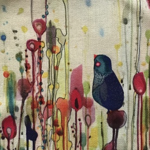 Madár virágok között mintás egyedi gymbag hátizsák, edzéshez, úszáshoz, kiránduláshoz, Táska & Tok, Hátizsák, Tornazsák, Gymbag, Varrás, Hímzés, MESKA