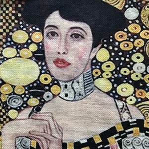 Gustav Klimt - Női portré mintás egyedi gymbag hátizsák, edzéshez, úszáshoz, kiránduláshoz, Táska & Tok, Hátizsák, Tornazsák, Gymbag, Varrás, Hímzés, MESKA