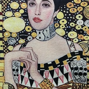 Gustav Klimt - Női portré mintás egyedi gymbag hátizsák, edzéshez, úszáshoz, kiránduláshoz - táska & tok - hátizsák - tornazsák, gymbag - Meska.hu