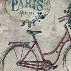 Párizsi utazás piros biciklivel mintás egyedi gymbag hátizsák , Táska & Tok, Hátizsák, Tornazsák, Gymbag, Varrás, Hímzés, MESKA