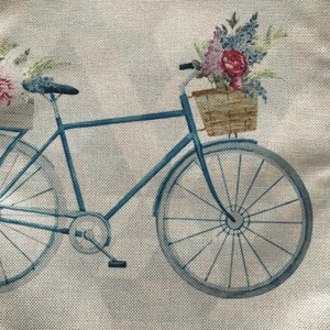 Kék bicikli virágos kosárral mintás egyedi gymbag hátizsák - Artiroka, Táska & Tok, Hátizsák, Tornazsák, Gymbag, Varrás, Hímzés, MESKA