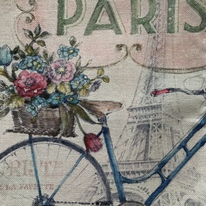 Párizsi utazás kék biciklivel mintás egyedi gymbag hátizsák  - táska & tok - hátizsák - tornazsák, gymbag - Meska.hu