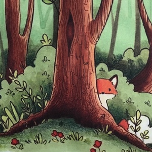 Kukucskáló róka az erdőben mintás egyedi gymbag hátizsák - Artiroka, Táska & Tok, Hátizsák, Tornazsák, Gymbag, Varrás, Hímzés, MESKA