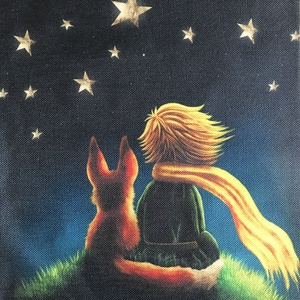 A kis herceg és a róka mintás egyedi gymbag hátizsák - Artiroka, Táska & Tok, Hátizsák, Tornazsák, Gymbag, Varrás, Hímzés, MESKA