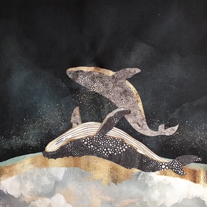 Bálna mintás egyedi gymbag hátizsák - Artiroka, Táska & Tok, Hátizsák, Tornazsák, Gymbag, Varrás, Hímzés, MESKA