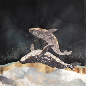 Bálna mintás egyedi gymbag hátizsák - Artiroka - táska & tok - hátizsák - tornazsák, gymbag - Meska.hu