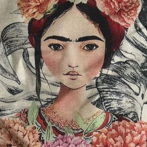 Frida Kahlo mintás egyedi gymbag hátizsák - Artiroka, Táska & Tok, Hátizsák, Tornazsák, Gymbag, Varrás, Hímzés, MESKA
