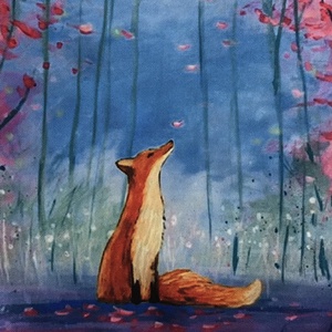 Róka mintás kisméretű, egyedi  gymbag hátizsák - Artiroka, Táska & Tok, Hátizsák, Kishátizsák, Varrás, Hímzés, MESKA