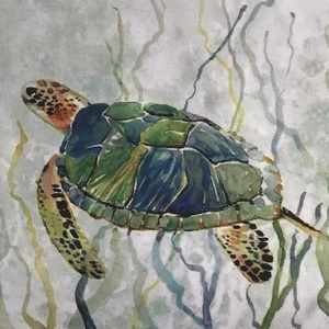 Teknős mintás kisméretű, egyedi  gymbag hátizsák - Artiroka, Táska & Tok, Hátizsák, Kishátizsák, Varrás, Hímzés, MESKA