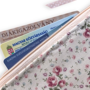 KÉTREKESZES irattartó pénztárca virág mintás prémium pamutból - táska & tok - pénztárca & más tok - kártyatartó & irattartó - Meska.hu