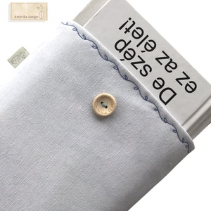 Pillangó mintás natúr könyvtok, gombos zárral  - Artiroka design - könyv & zene - könyvtok - Meska.hu