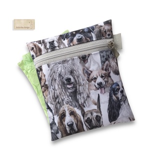 Vízálló egészségügyi betét tartó kutya iskola mintával  - táska & tok - pénztárca & más tok - kártyatartó & irattartó - Meska.hu