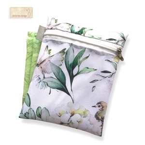 VÍZÁLLÓ egészségügyi betét tartó, rózsa és madár mintával  - Meska.hu