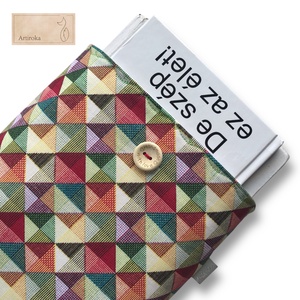 Színes háromszögek mintás könyvtok, ebook tok, választható zárral - Meska.hu