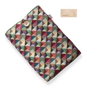 Színes háromszögek mintás könyvtok, ebook tok, választható zárral - könyv & zene - könyvtok - Meska.hu