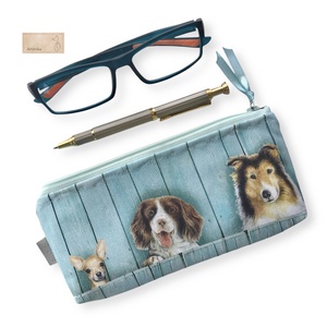 Kutya mintás prémium pamut tolltartó neszesszer, szemüvegtok - Meska.hu