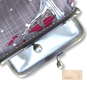 Bronz keretes pénztárca, fészekrakó madarak  mintával - táska & tok - pénztárca & más tok - kártyatartó & irattartó - Meska.hu