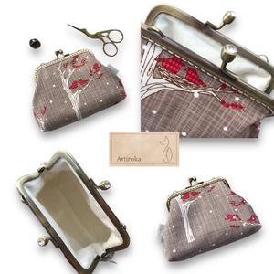 Bronz keretes pénztárca, fészekrakó madarak  mintával - táska & tok - pénztárca & más tok - kártyatartó & irattartó - Meska.hu