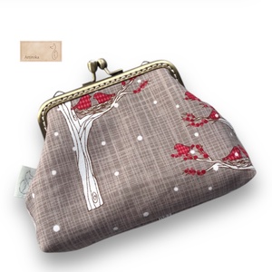 Bronz keretes pénztárca, fészekrakó madarak  mintával - táska & tok - pénztárca & más tok - kártyatartó & irattartó - Meska.hu