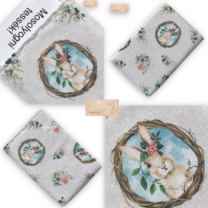 Nyuszi és virág mintás KÖNYVTOK pamut textilből - könyv & zene - könyvtok - Meska.hu