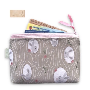 Nyuszi bújócska mintás irattartó, pénztárca, neszesszer - Artirokadesign - táska & tok - pénztárca & más tok - pénztárca - gyerek pénztárca - Meska.hu