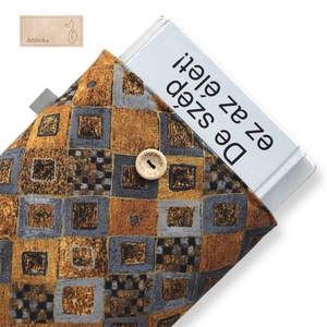 Könyvtok - Klimt festményrészlet mintával, leheletnyi arannyal  fűszerezve  - Meska.hu