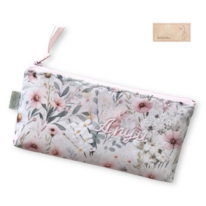 Virágoskert mintás tolltartó neszesszer akár névhímzéssel  - táska & tok - neszesszer - Meska.hu
