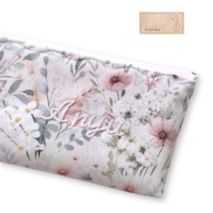 Virágoskert mintás tolltartó neszesszer akár névhímzéssel  - táska & tok - neszesszer - Meska.hu