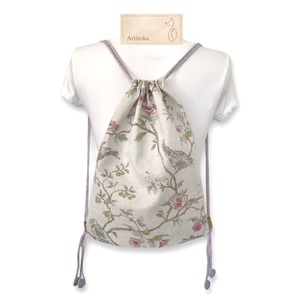 Csipkebogyóbokron madár mintás gymbag hátizsák  - táska & tok - hátizsák - tornazsák, gymbag - Meska.hu