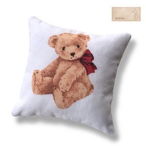 Mackó mintás gyűrűpárna, esküvőre - Meska.hu