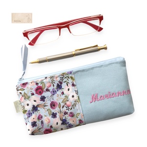 Virágtenger mintás prémium irattartó pénztárca vagy tolltartó neszesszer, szemüvegtok akár egyedi névhímzéssel - esküvő - emlék & ajándék - nászajándék - esküvői pénzátadó doboz - Meska.hu