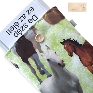 Lovak a réten mintás könyvtok, prémium textilből, akár gombos zárral  - könyv & zene - könyvtok - Meska.hu