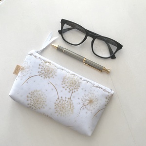 Aranyló pitypangok mintás irattartó pénztárca vagy tolltartó neszesszer, szemüvegtok - SZETT  - Artiroka design - táska & tok - pénztárca & más tok - pénztárca - női pénztárca - Meska.hu