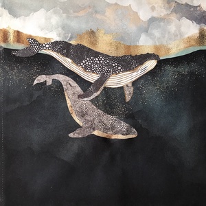 Bálna mintás egyedi gymbag hátizsák - Artiroka - táska & tok - hátizsák - tornazsák, gymbag - Meska.hu