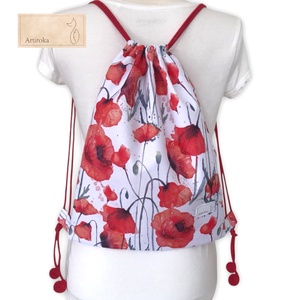 Pipacs mező mintás gymbag hátizsák - táska & tok - hátizsák - hátizsák - Meska.hu