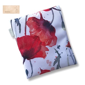 Pipacs mintás, vízálló egészségügyi betét tartó tok - Artiroka - szépségápolás - intim higiénia - egészségügyi tartó - Meska.hu