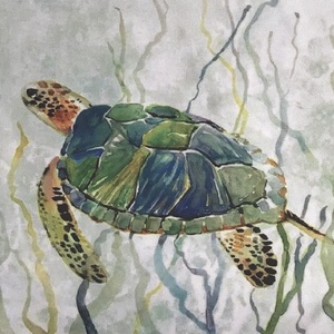 Teknős mintás kisméretű, egyedi  gymbag hátizsák - Artiroka, Táska & Tok, Hátizsák, Kishátizsák, Varrás, Hímzés, MESKA