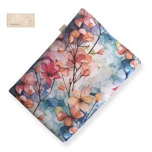 Bélelt könyvtok, liliom virágok mintával - könyv & zene - könyvtok - Meska.hu