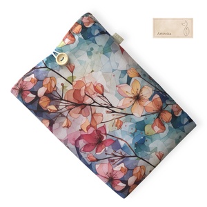 Bélelt könyvtok, liliom virágok mintával - könyv & zene - könyvtok - Meska.hu