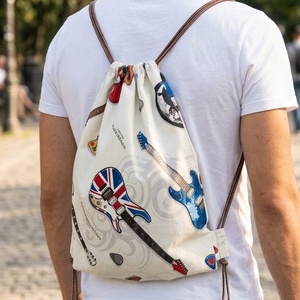 Gitár mintás egyedi gymbag hátizsák, fesztivál hátizsák - Artiroka - Meska.hu