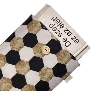 Elegáns könyvtok vízálló textilből, mozaiklap mintával akár gombos zárral - Meska.hu