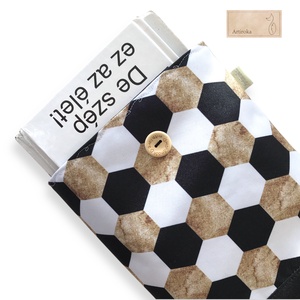 Elegáns könyvtok vízálló textilből, mozaiklap mintával akár gombos zárral - Meska.hu