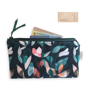 Vízálló tolltartó neszesszer, szemüvegtok liliomfa virág és levelek mintával - táska & tok - neszesszer - Meska.hu