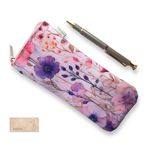 Virágoskert mintás tolltartó neszesszer, szemüvegtok akár névhímzéssel, Táska & Tok, Pénztárca & Más tok, Szemüvegtok, Varrás, Hímzés, MESKA