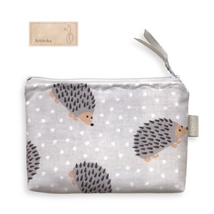 Sün család mintás irattartó  pénztárca pasztell szürke színben - Artiroka - táska & tok - pénztárca & más tok - kártyatartó & irattartó - Meska.hu