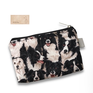 Border Collie kutya mintás, prémium pamut irattartó vagy tolltartó neszesszer, szemüvegtok - Artiroka design - táska & tok - pénztárca & más tok - pénztárca - női pénztárca - Meska.hu