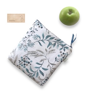 Levelek és termések mintás uzsonna tasak neszesszer - zipper bag  - Artiroka design - táska & tok - uzsonna- & ebéd tartó - ebéd tasak, doboz - Meska.hu